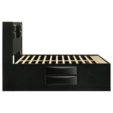 Briana Wood Queen Storage Bookcase Bed Black | Queen | Black | 202701Q