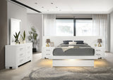Jessica 4-piece Queen LED Bedroom Set Snow White | Eastern King / 5-piece / Option P | 202990KE-S5P