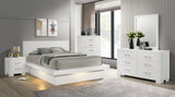 Jessica 4-piece Queen LED Bedroom Set Snow White | Eastern King / 5-piece / Standard | 202990KE-S5