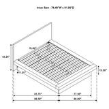 Jessica Wood Eastern King LED Panel Bed Snow White | White | Snow White | 202990KE