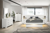 Jessica 4-piece Queen LED Bedroom Set Snow White | Queen / 6-piece / Option P | 202990Q-S6P