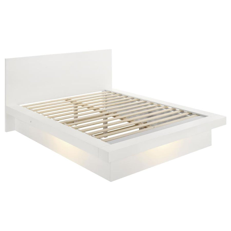 Jessica Wood LED Panel Bed Snow White