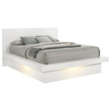 Jessica Wood Queen LED Panel Bed Snow White | Queen | White | Snow White | 202990Q