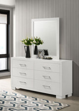 Jessica 6-drawer Dresser with Mirror Snow White | White | Snow White | 202993M