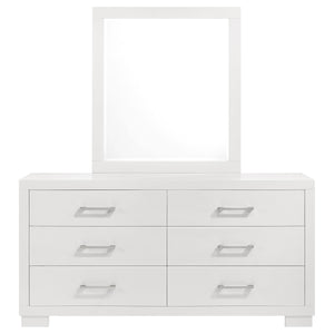 Jessica 6-drawer Dresser with Mirror Snow White
