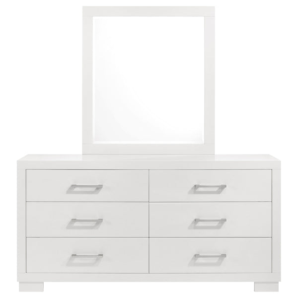 Jessica 6-drawer Dresser with Mirror Snow White