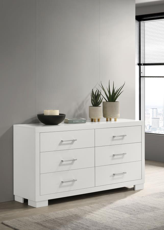 Jessica 6-drawer Dresser Snow White | Full | White | Snow White | 202993