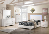 Felicity Wood Full LED Panel Bed White High Gloss | King | White | White High Gloss | 203500F
