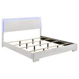 Felicity Wood Eastern King LED Panel Bed White High Gloss | White | White High Gloss | 203500KE