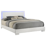Felicity Wood Eastern King LED Panel Bed White High Gloss | White | White High Gloss | 203500KE