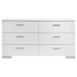 Felicity 4-piece California King Bedroom Set White Gloss | Gallery | 203500KW-S4 203500KW-S4L 203500KW-S5 203500KW-S5L 203500KW-S6