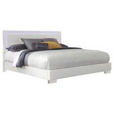 Felicity Wood California King LED Panel Bed White High Gloss | White | White High Gloss | 203500KW