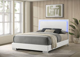 Felicity Wood LED Panel Bed White High Gloss