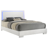 Felicity Wood Queen LED Panel Bed White High Gloss | White | White High Gloss | 203500Q