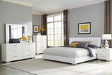 Felicity Wood Queen LED Panel Bed White High Gloss | White | White High Gloss | 203500Q