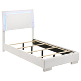 Felicity Wood Twin LED Panel Bed White High Gloss | White | White High Gloss | 203500T