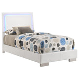 Felicity Wood Twin LED Panel Bed White High Gloss | White | White High Gloss | 203500T