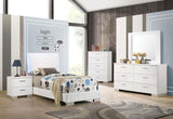 Felicity Wood Twin LED Panel Bed White High Gloss | White | White High Gloss | 203500T