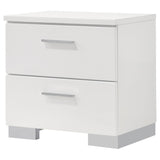 Felicity 2-drawer Nightstand White High Gloss | White | White High Gloss | 203502