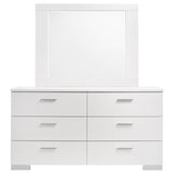 Felicity 6-drawer Wood Dresser with Mirror White High Gloss | King | White | White High Gloss | 203503M