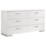 Felicity 6-drawer Dresser White High Gloss | White | White High Gloss | 203503