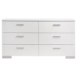 Felicity 6-drawer Dresser White High Gloss | White | White High Gloss | 203503