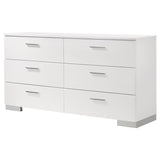 Felicity 6-drawer Dresser White High Gloss | White | White High Gloss | 203503