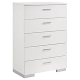 Felicity 5-drawer Bedroom Chest White High Gloss | White | White High Gloss | 203505