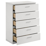 Felicity 5-drawer Bedroom Chest White High Gloss | White | White High Gloss | 203505