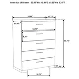 Felicity 5-drawer Bedroom Chest White High Gloss | White | White High Gloss | 203505