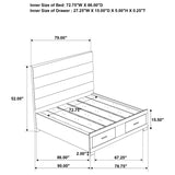 Felicity California King Storage Bed White High Gloss | White | White High Gloss | 203510KW