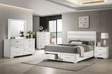 Felicity California King Storage Bed White High Gloss | White | White High Gloss | 203510KW