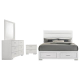 Felicity 4-piece Queen Platform Bedroom Set White | Gallery | 203510Q-S4 203510KE-S4 203510KW-S4 203510Q-S5 203510KE-S5 203510KW-S5