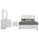 Felicity 4-piece Queen Platform Bedroom Set White | Gallery | 203510Q-S4 203510KE-S4 203510KW-S4 203510Q-S5 203510KE-S5 203510KW-S5