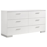 Felicity 4-piece Queen Platform Bedroom Set White | Gallery | 203510Q-S4 203510KE-S4 203510KW-S4 203510Q-S5 203510KE-S5 203510KW-S5