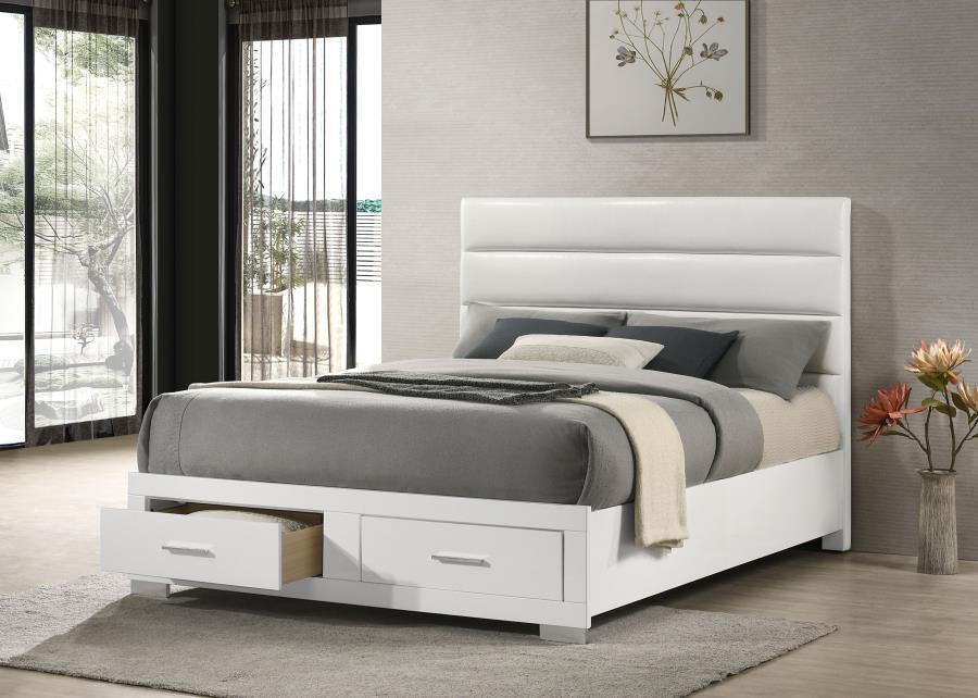 Felicity Queen Storage Bed White High Gloss | Queen | White | White High Gloss | 203510Q