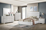 Felicity 53-inch Upholstered Full Platform Bed White | White | 203511F