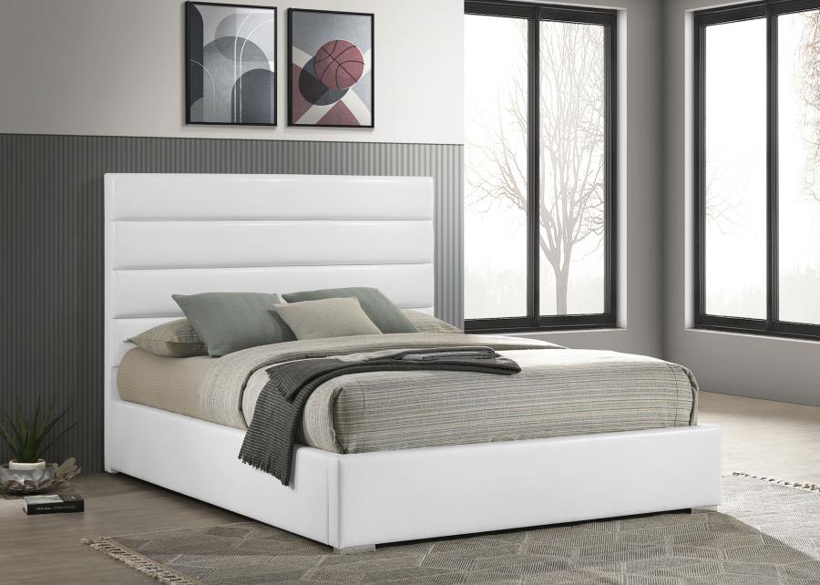 Felicity 53-inch Upholstered California King Bed White | California King | White | 203511KW