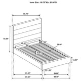 Felicity 53-inch Upholstered Queen Platform Bed White | White | 203511Q