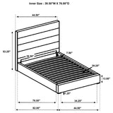 Felicity 53-inch Upholstered Twin Platform Bed White | Twin | White | 203511T