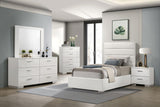 Felicity 53-inch Upholstered Twin Platform Bed White | Twin | White | 203511T