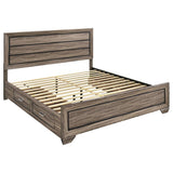 Kauffman Wood Eastern King Storage Panel Bed Washed Taupe | Brown | Washed Taupe | 204190KE