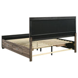 Kauffman Wood Eastern King Storage Panel Bed Washed Taupe | Brown | Washed Taupe | 204190KE