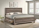 Kauffman Wood California King Storage Panel Bed Washed Taupe | Beige | Washed Taupe | 204190KW