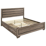 Kauffman Wood California King Storage Panel Bed Washed Taupe | Beige | Washed Taupe | 204190KW