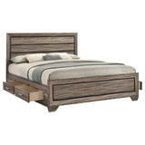 Kauffman Wood California King Storage Panel Bed Washed Taupe | Beige | Washed Taupe | 204190KW