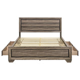 Kauffman Wood California King Storage Panel Bed Washed Taupe | Beige | Washed Taupe | 204190KW
