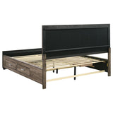 Kauffman Wood California King Storage Panel Bed Washed Taupe | Beige | Washed Taupe | 204190KW