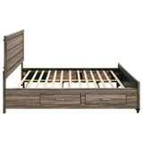 Kauffman Wood California King Storage Panel Bed Washed Taupe | Beige | Washed Taupe | 204190KW