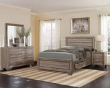 Kauffman Wood California King Storage Panel Bed Washed Taupe | Beige | Washed Taupe | 204190KW